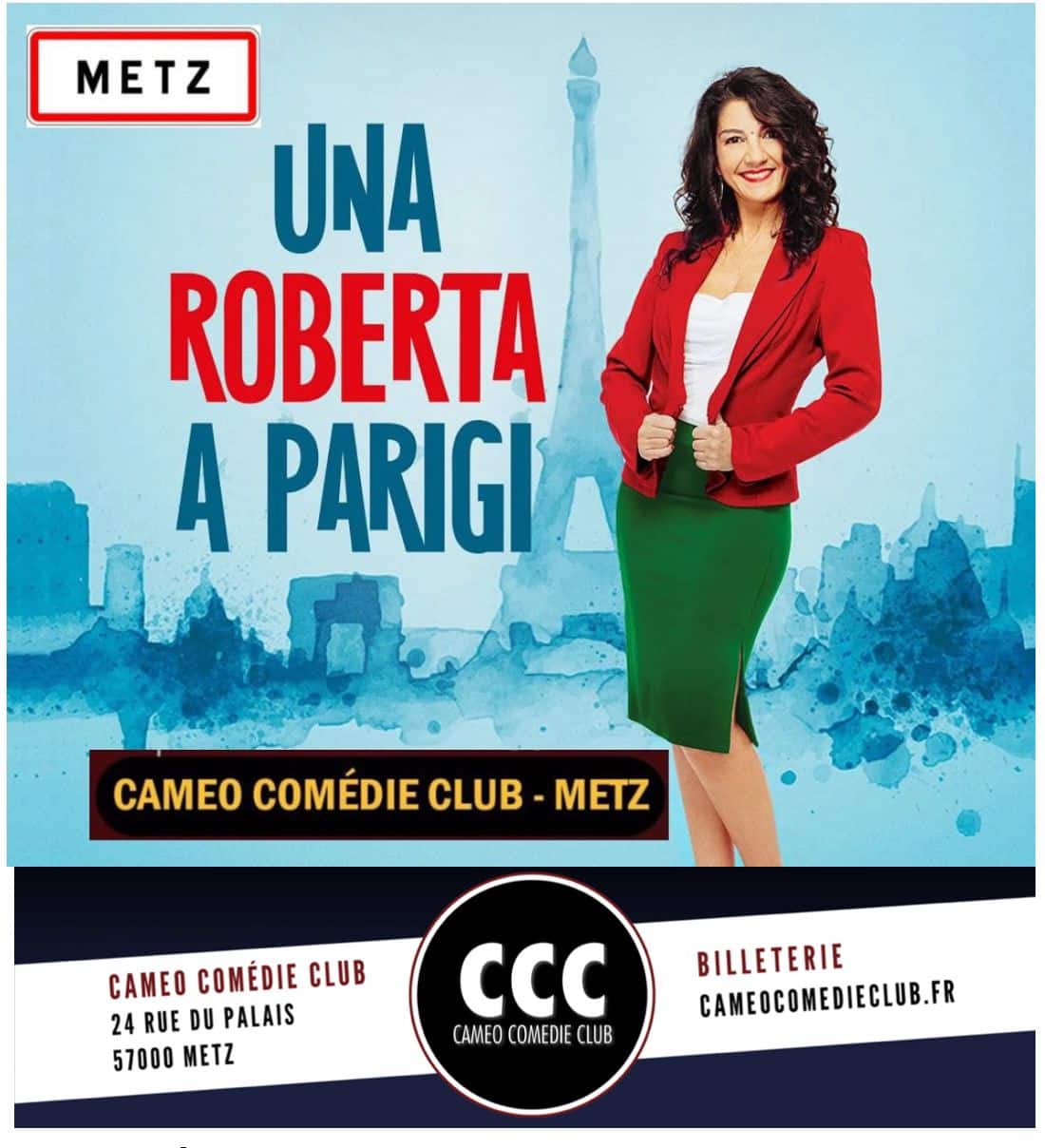 Roberta Cecchin affiche spectacle Una Roberta a Parigi