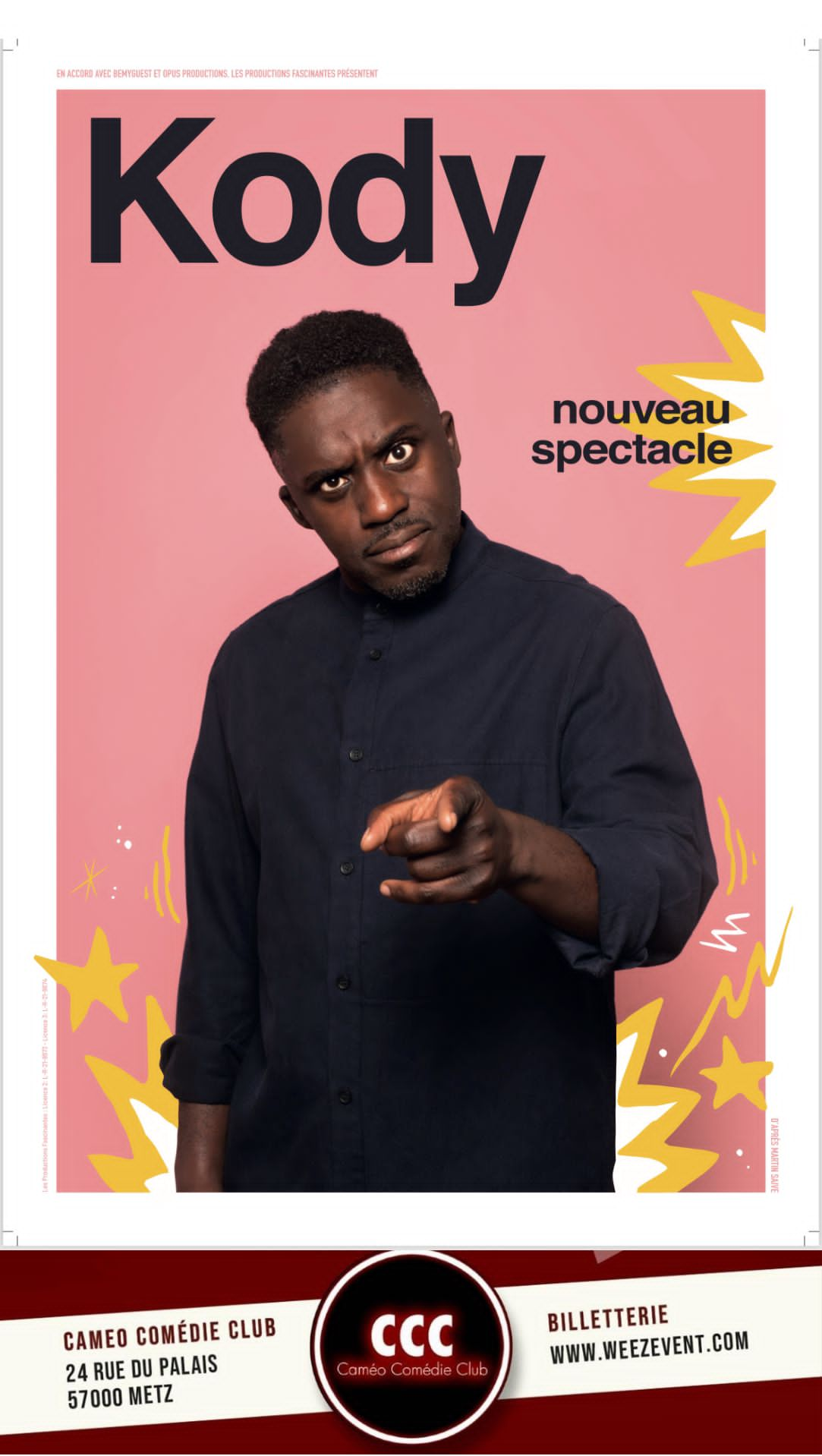 Affiche nouveau spectacle Kody